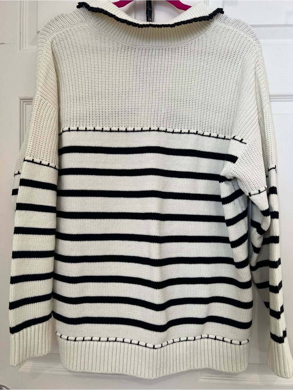 Lane Bryant Cream Ribbed Crew Sweater - Picture 4 of 5